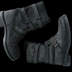 Men's John Varvatos tanker boots, blue gray, made in Italy size 8